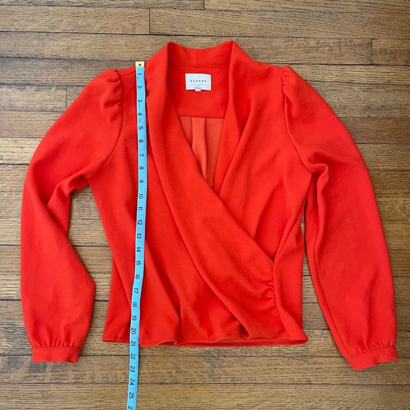 Sézane Abélia Blouse Orange Red Size 34 US 2 - Picture 6 of 10